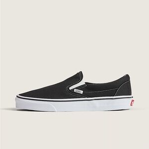 Vans Black Canvas Slip-On Loafer with White Sole